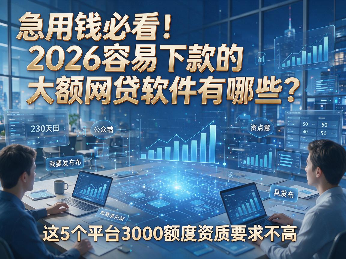 急用钱必看！2026容易下款的大额网贷软件有哪些？这5个平台3000额度资质要求不高