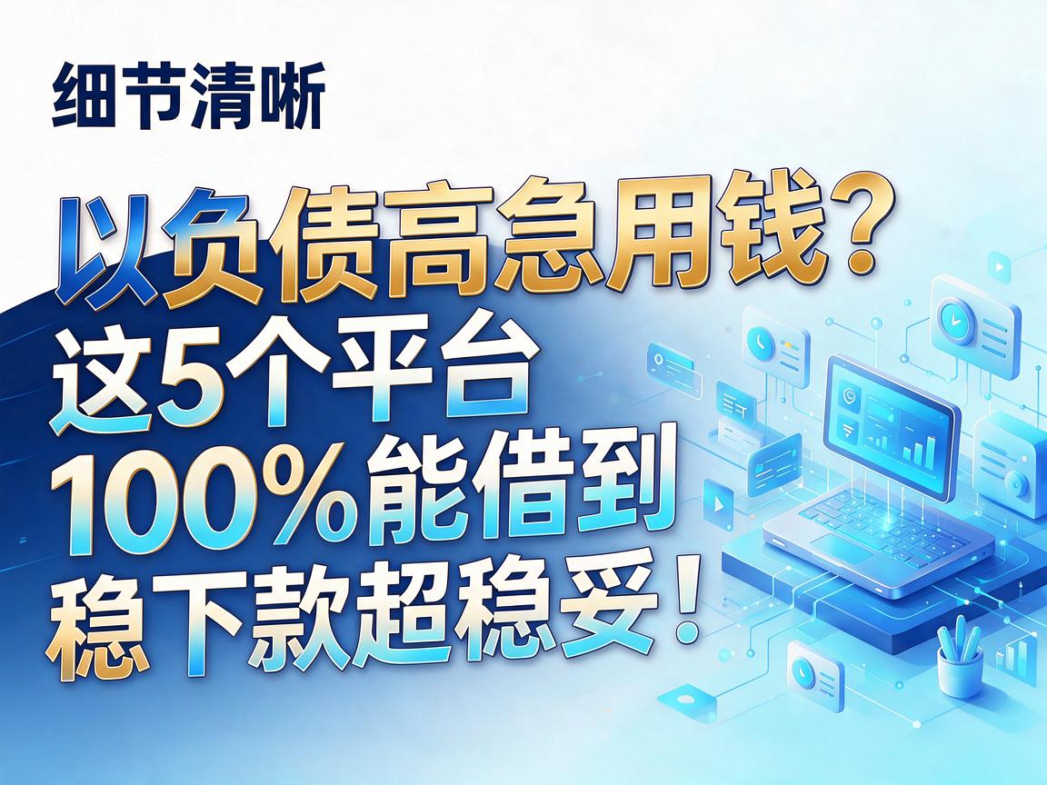 负债高急用钱？这5个平台100%能借到，稳下款超稳妥！