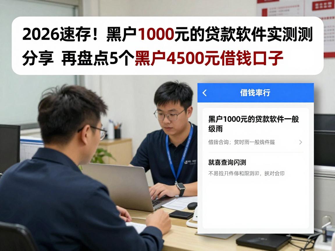 2026速存！黑户1000元的贷款软件实测分享，再盘点5个黑户4500元借钱口子