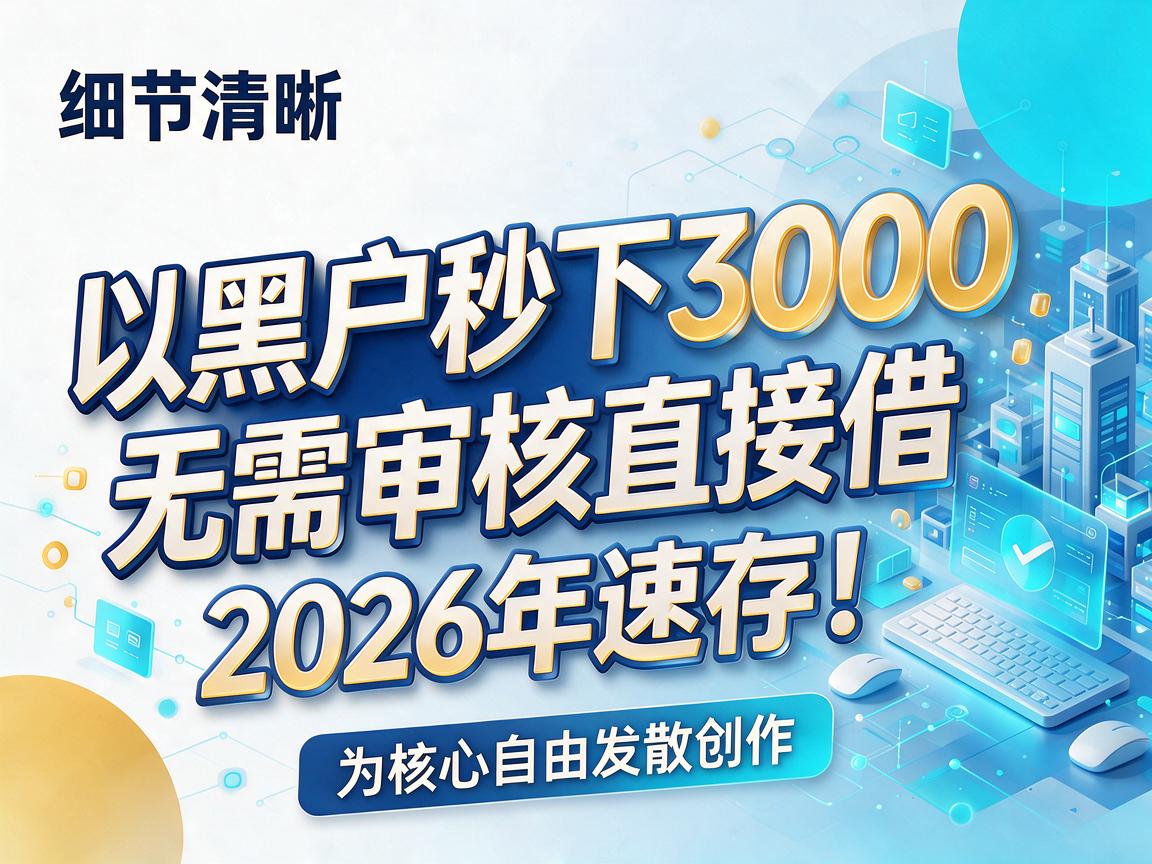 黑户秒下3000，无需审核直接借，2026年速存！