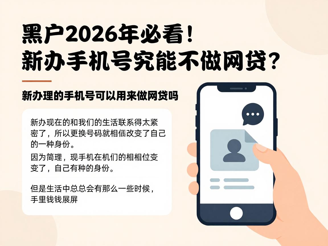 黑户2026年必看！新办手机号究竟能不能做网贷？深究真相来了！