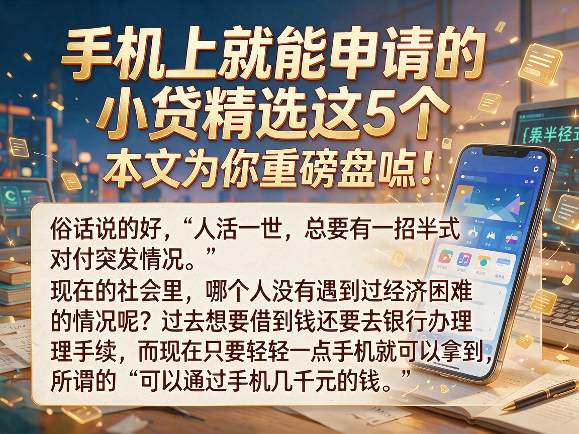 手机上就能申请的小贷精选这5个,本文为你重磅盘点!