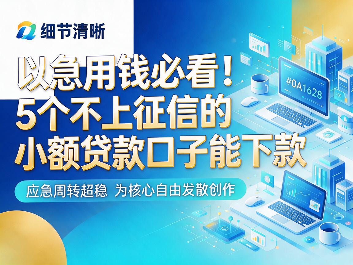 急用钱必看！5个不上征信的小额贷款口子能下款，应急周转超稳