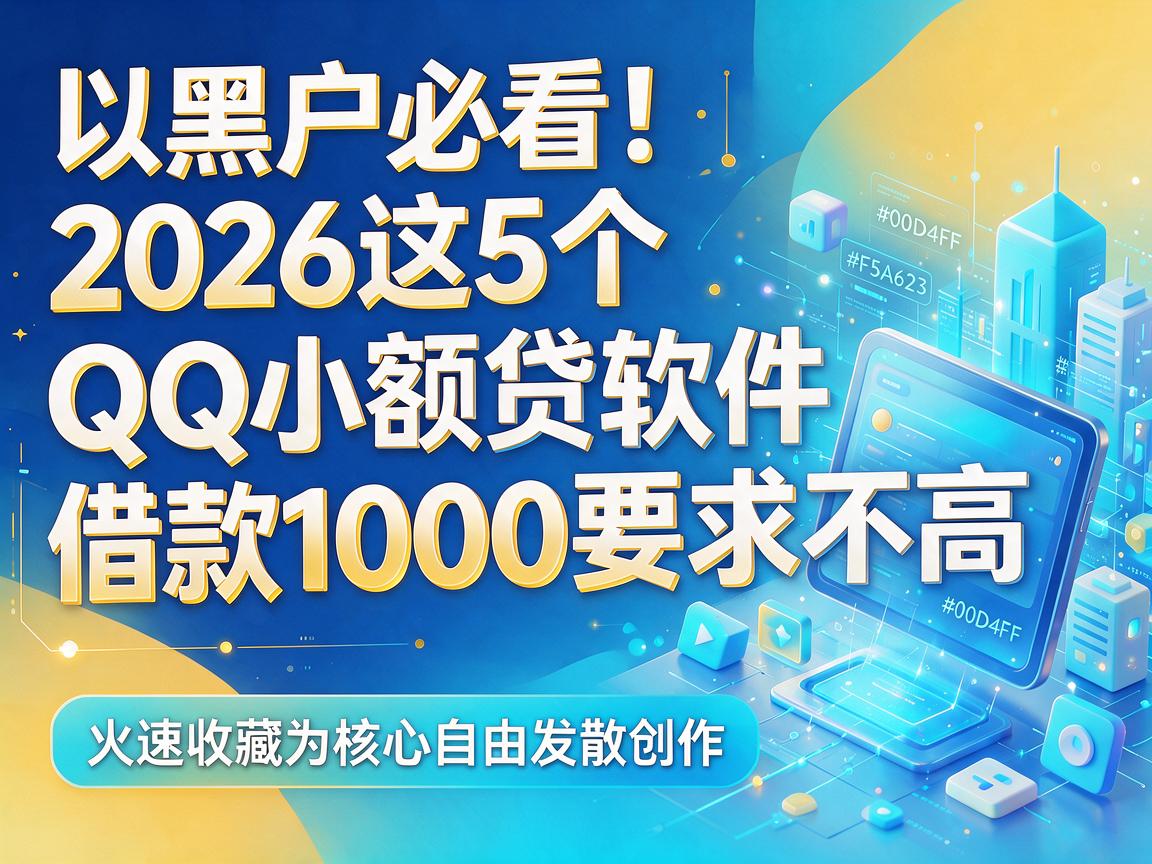 黑户必看！2026这5个QQ小额贷软件借款1000要求不高，火速收藏