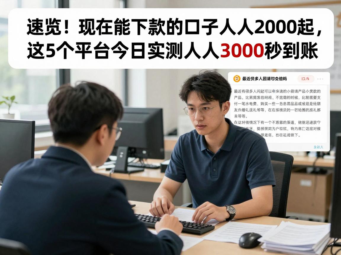速览!现在能下款的口子人人2000起,这5个平台今日实测人人3000秒到账