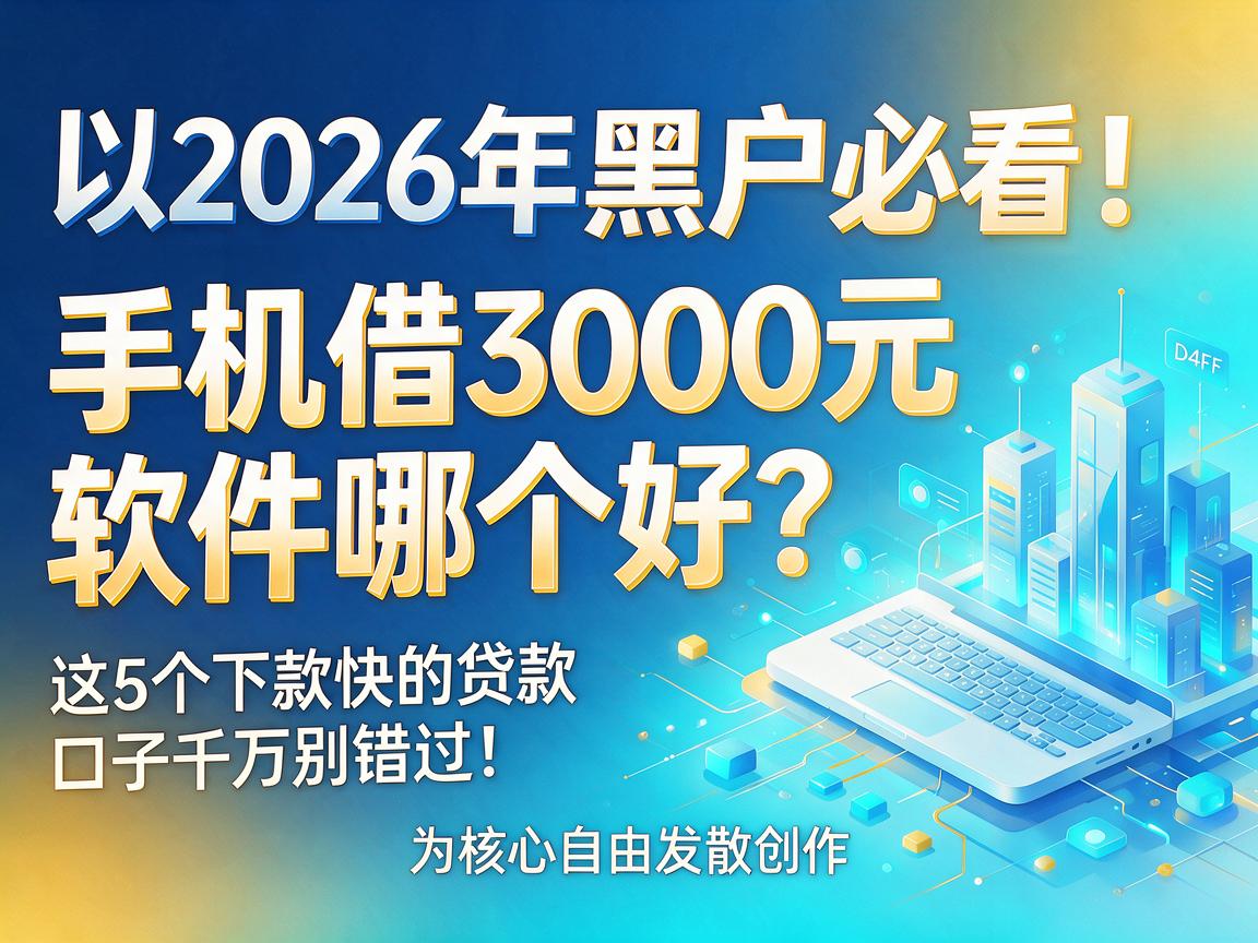 2026年黑户必看！手机借3000元软件哪个好？这5个下款快的贷款口子千万别错过！