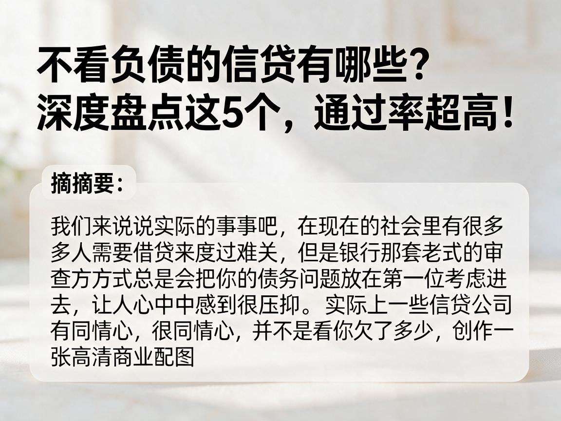 不看负债的信贷有哪些?深度盘点这5个,通过率超高!