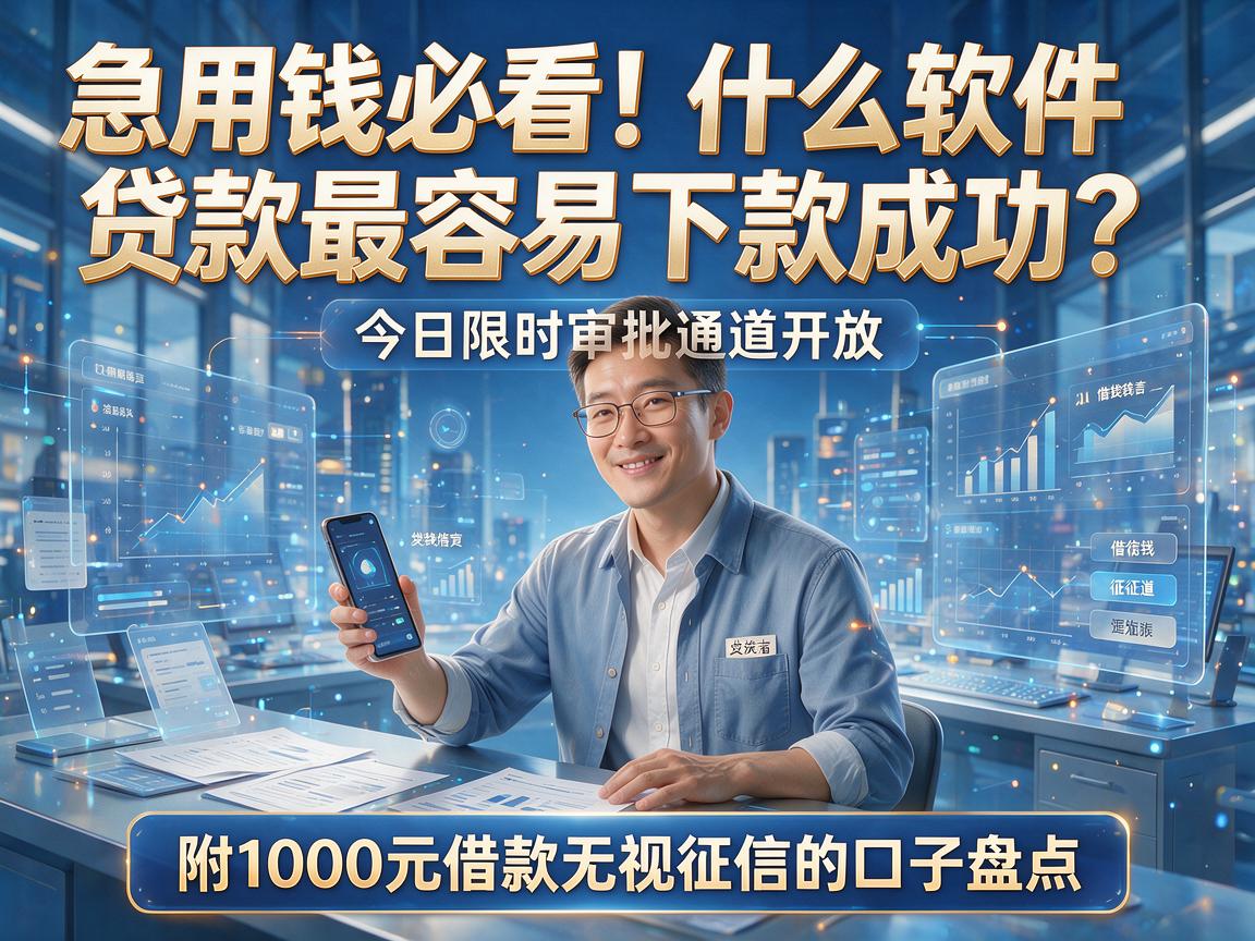 急用钱必看!什么软件贷款最容易下款成功?今日限时审批通道开放,附1000元借款无视征信的口子盘点