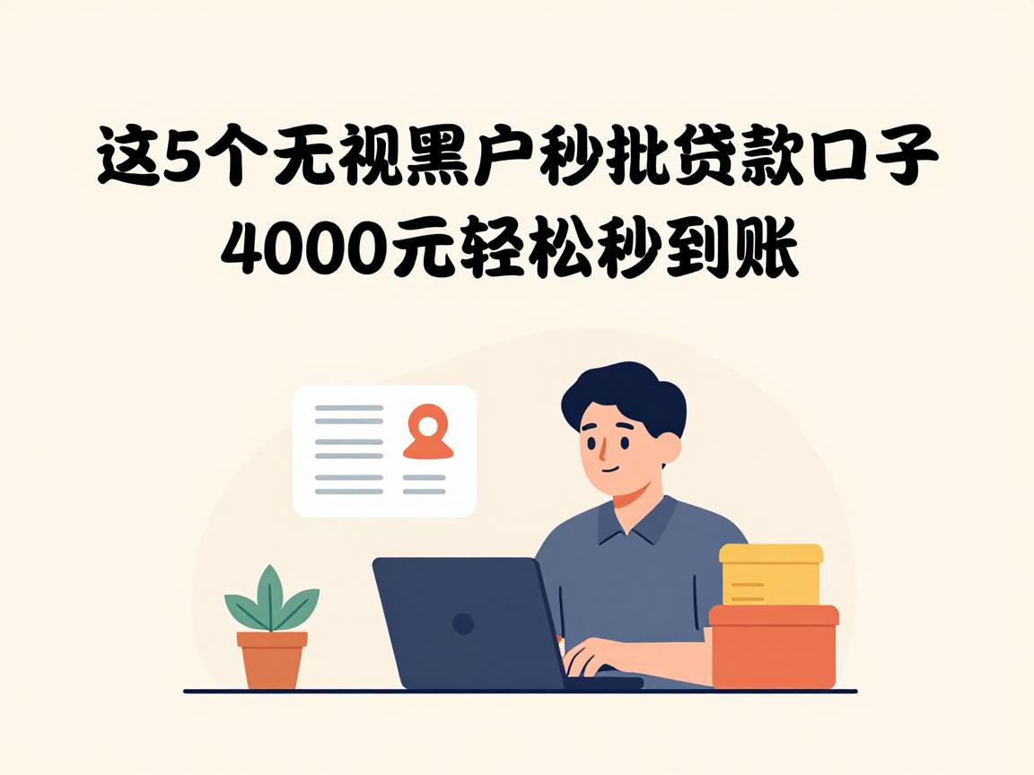 黑户必看！这5个无视黑户秒批贷款口子，4000元轻松秒到账