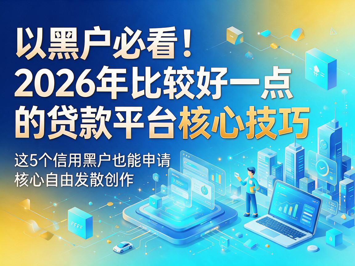 黑户必看!2026年比较好一点的贷款平台核心技巧,这5个信用黑户也能申请