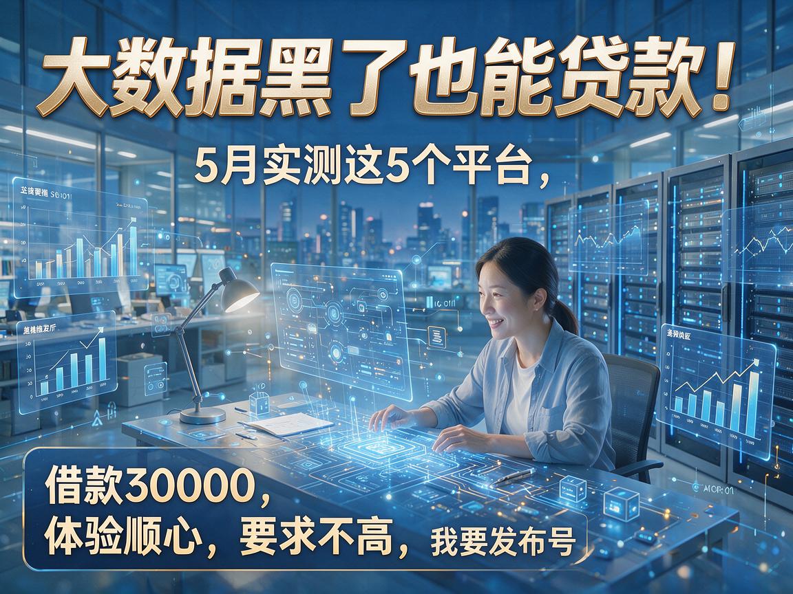 大数据黑了也能贷款！5月实测这5个平台，借款30000要求不高、体验顺心