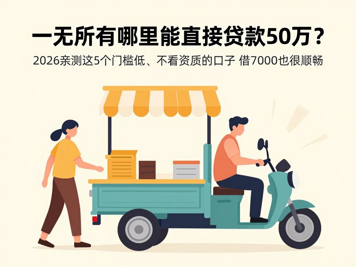 一无所有哪里能直接贷款50万？2026亲测这5个门槛低、不看资质的口子，借7000也很顺畅