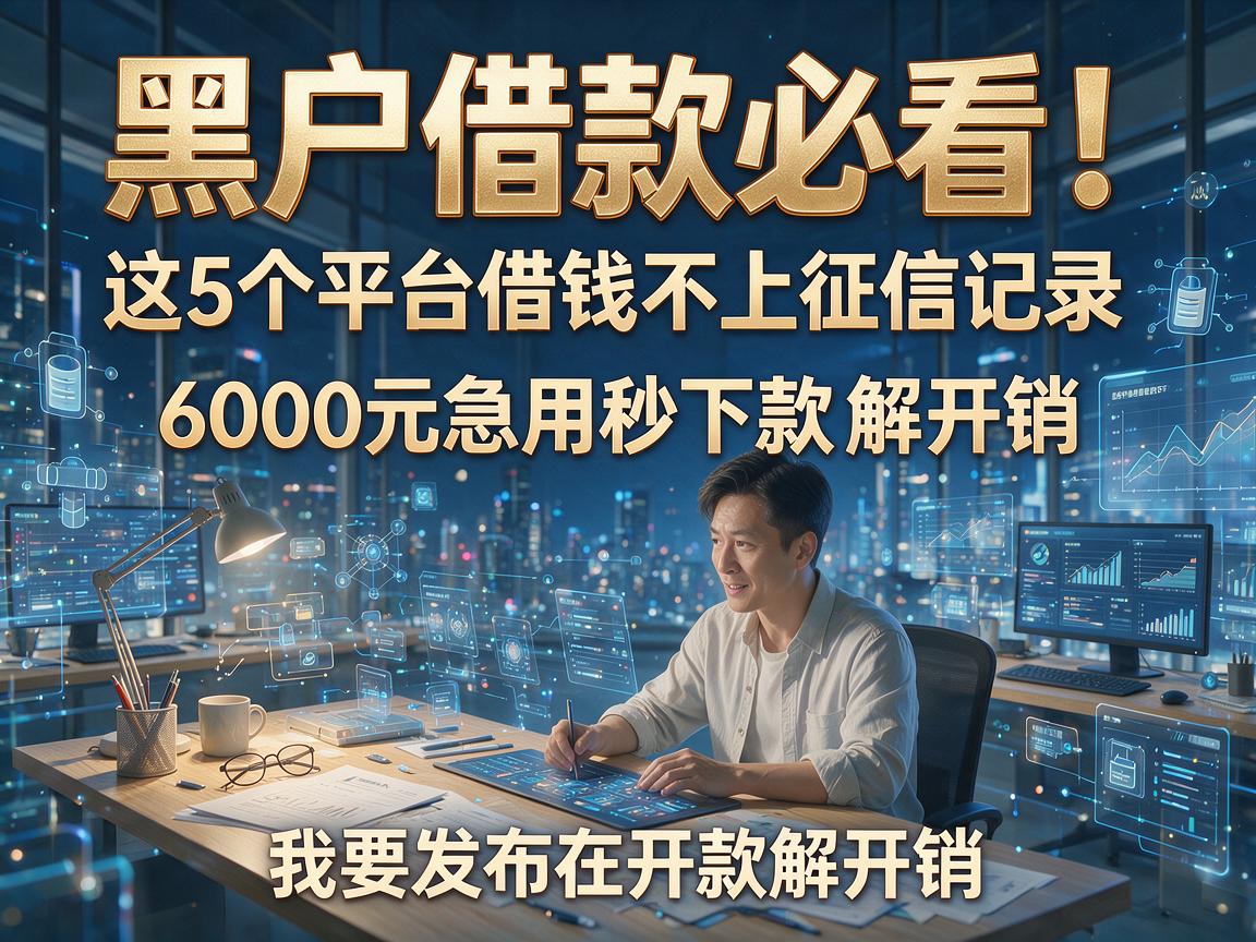 黑户借款必看!这5个平台借钱不上征信记录,6000元急用秒下款解开销