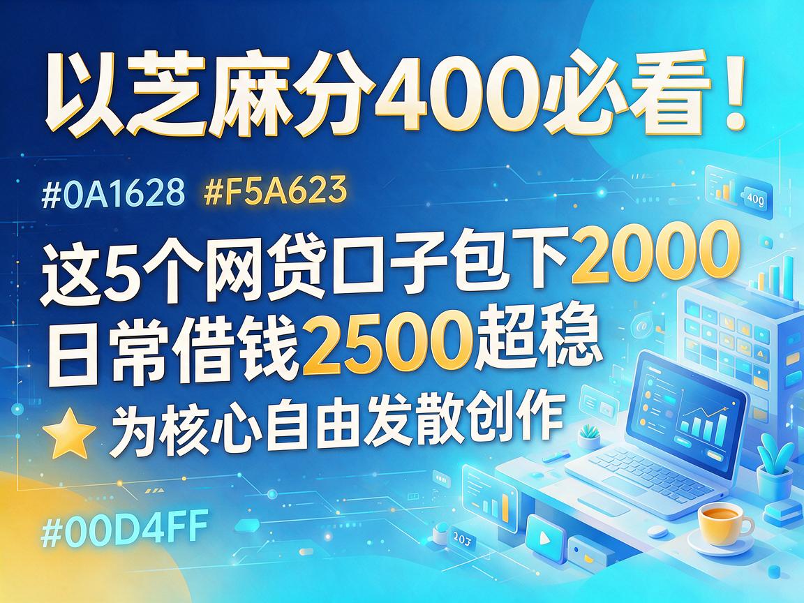 芝麻分400必看！这5个网贷口子包下2000，日常借钱2500超稳