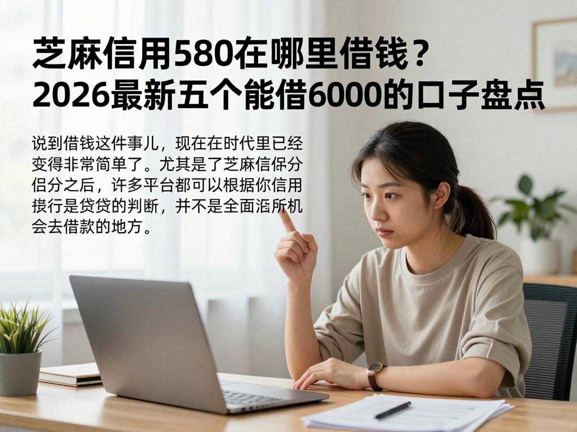 芝麻信用580在哪里借钱？2026最新五个能借6000的口子盘点