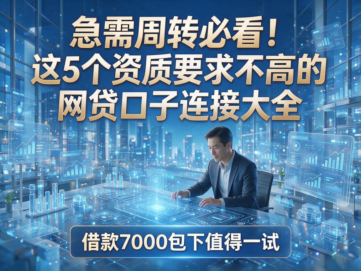 急需周转必看！这5个资质要求不高的网贷口子连接大全，借款7000包下值得一试