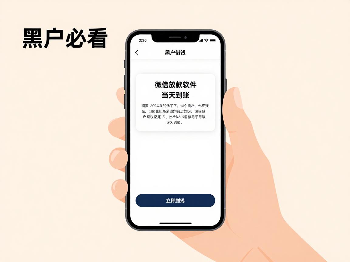 黑户必看!2026最新苹果手机绑ID借钱方法,这5个微信放款软件当天到账