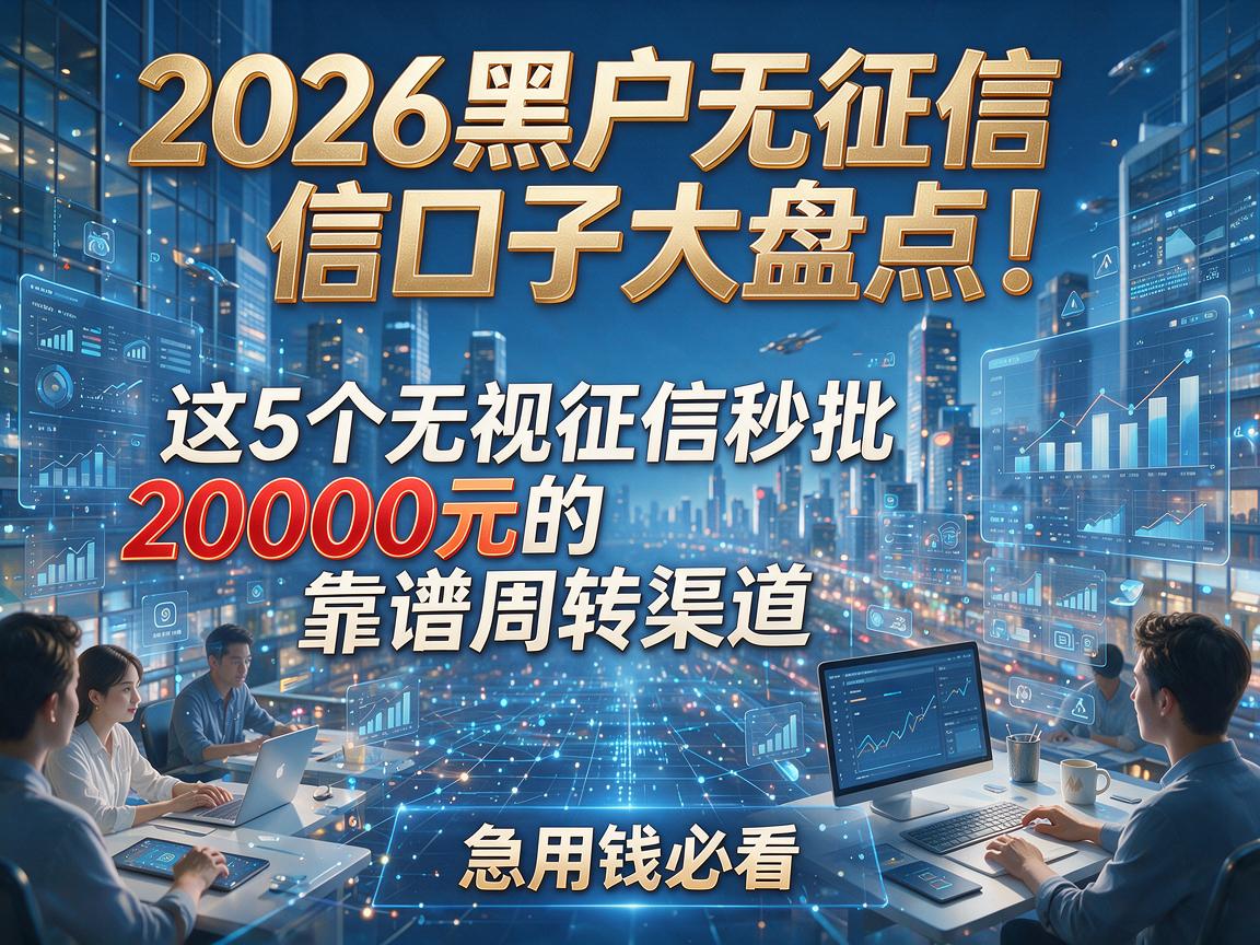 2026黑户无征信口子大盘点！这5个无视征信秒批20000元的靠谱周转渠道，急用钱必看