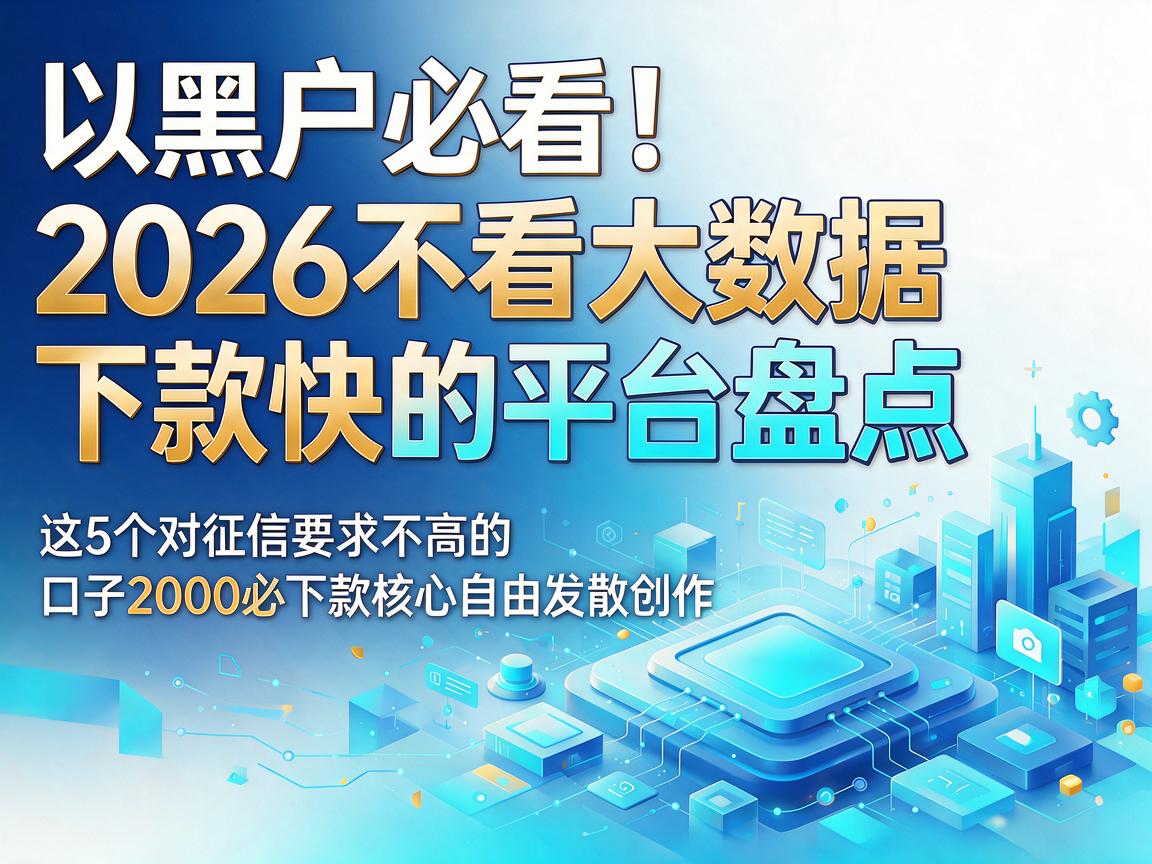 黑户必看！2026不看大数据下款快的平台盘点，这5个对征信要求不高的口子2000必下款