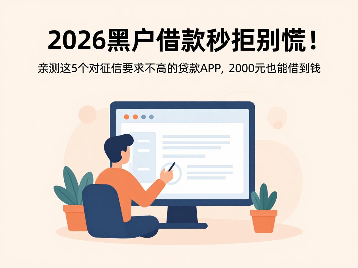2026黑户借款秒拒别慌！亲测这5个对征信要求不高的贷款APP，2000元也能借到钱