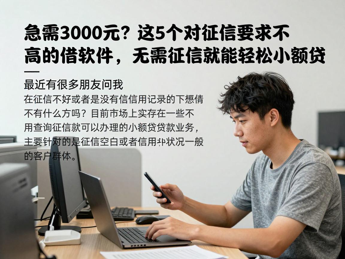 急需3000元？这5个对征信要求不高的借款软件，无需征信就能轻松小额贷！