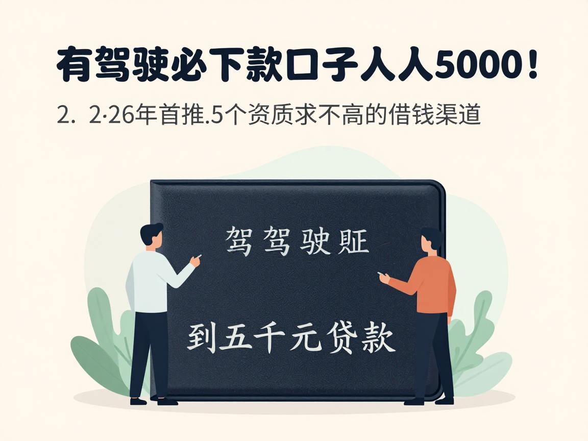 有驾驶证必下款口子人人5000!2026年首推这5个资质要求不高的借钱渠道