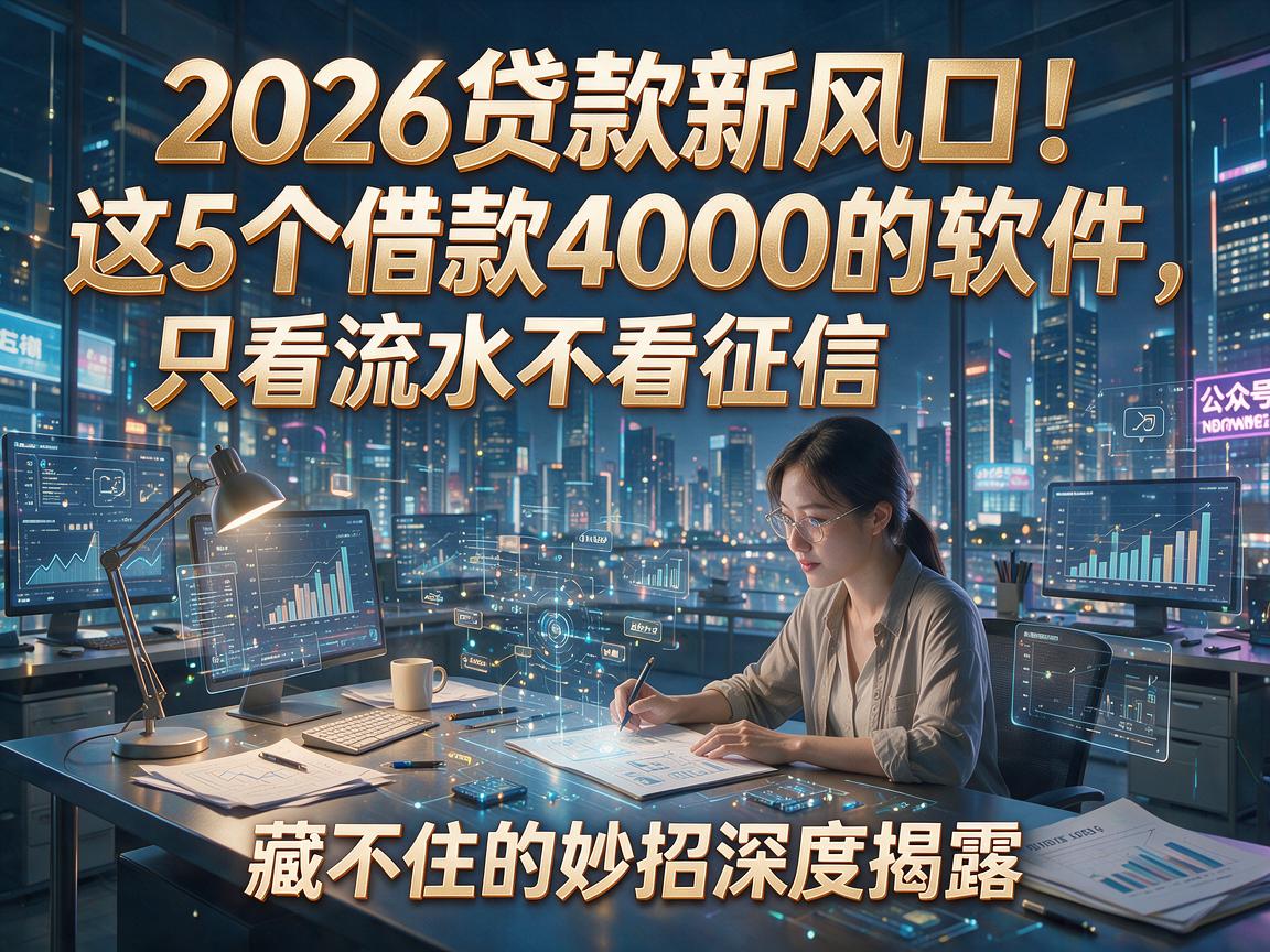 2026贷款新风口！这5个借款4000的软件，只看流水不看征信，藏不住的妙招深度揭露！