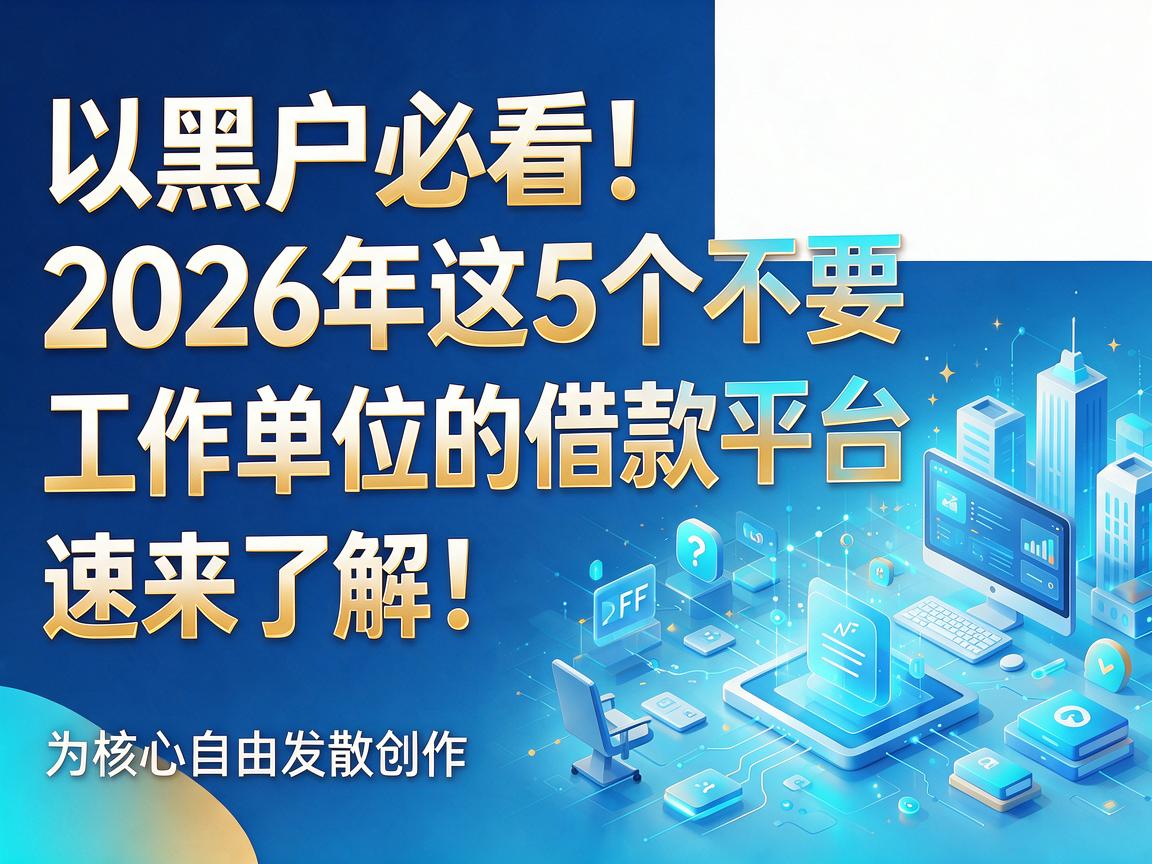 黑户必看！2026年这5个不要工作单位的借款平台，速来了解！