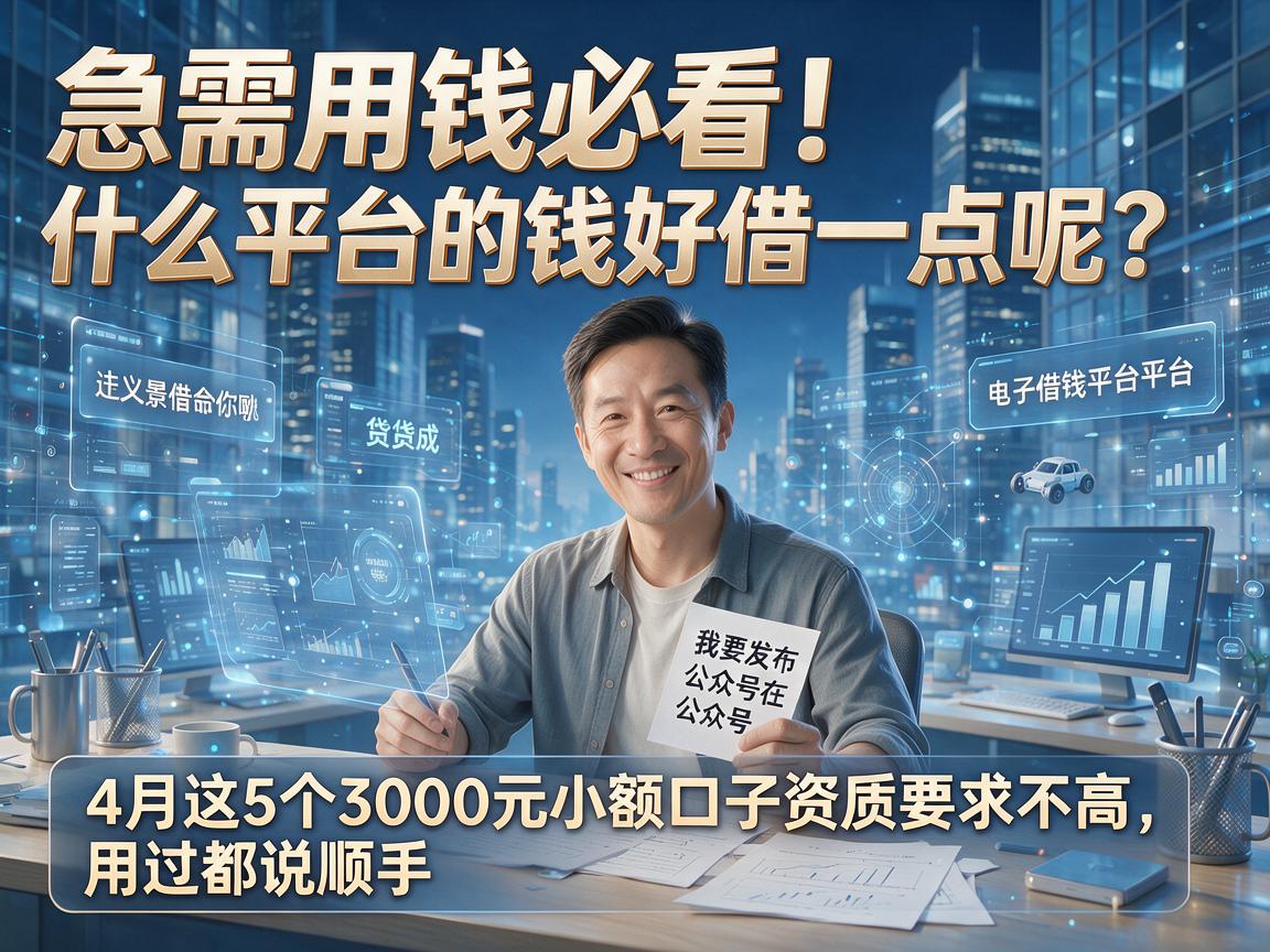 急需用钱必看！什么平台的钱好借一点呢？4月这5个3000元小额口子资质要求不高，用过都说顺手！