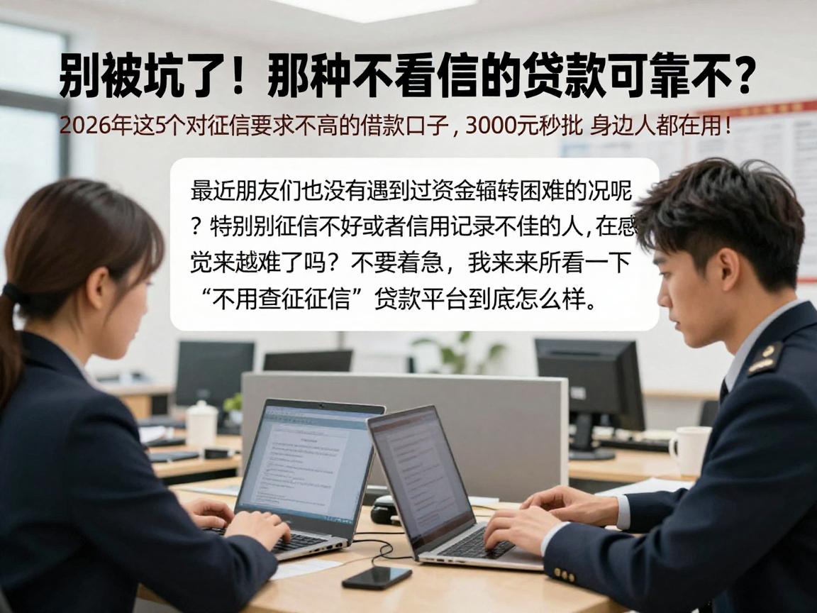 别被坑了！那种不看征信的贷款可靠不？2026年这5个对征信要求不高的借款口子，3000元秒批身边人都在用！