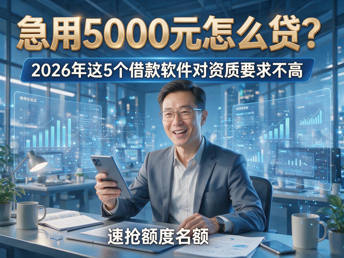 急用5000元怎么贷？2026年这5个借款软件对资质要求不高，速抢额度名额！