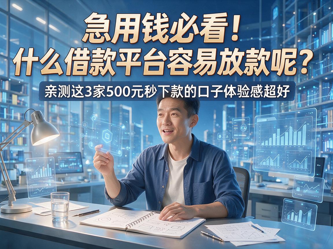 急用钱必看！什么借款平台容易放款呢？亲测这3家500元秒下款的口子体验感超好