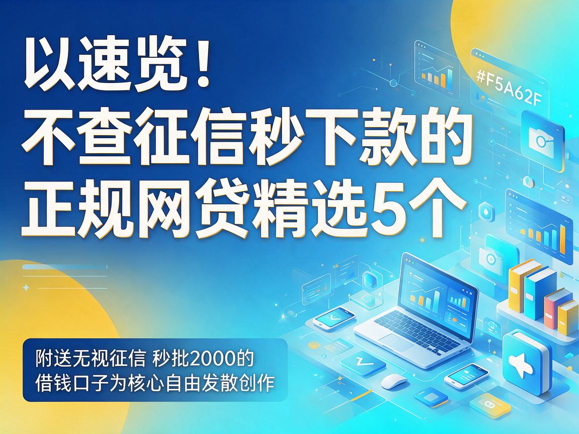 速览！不查征信秒下款的正规网贷精选5个，附送无视征信秒批2000的借钱口子