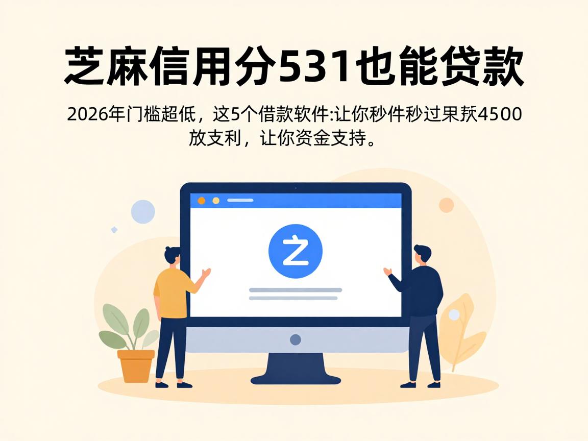 芝麻信用分531也能贷款！2026年门槛超低，这5个借款软件让你秒过4500