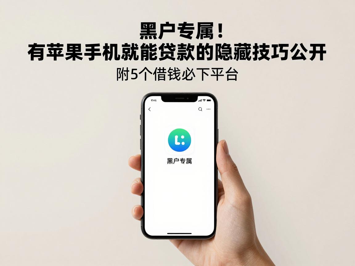 黑户专属！有苹果手机就能贷款的app隐藏技巧公开，附5个借钱必下平台
