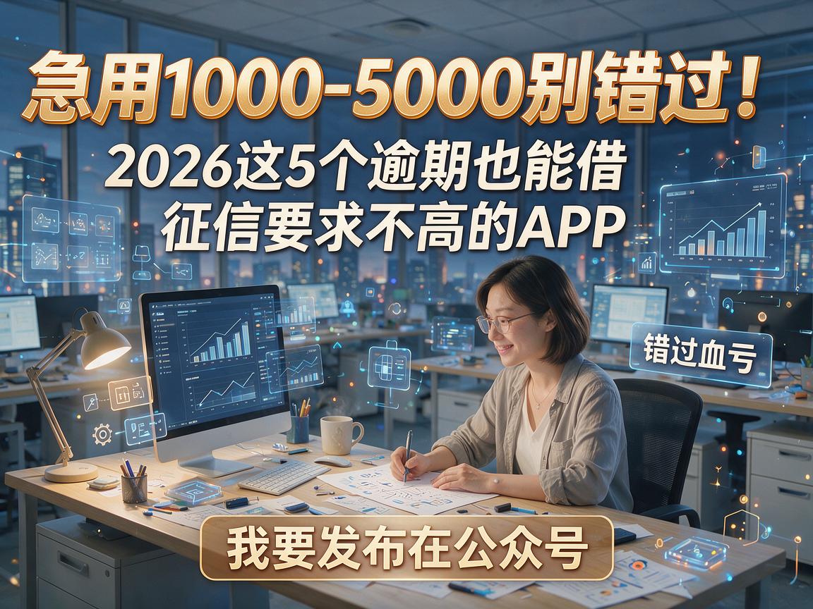 急用1000-5000别错过！2026这5个逾期也能借、征信要求不高的APP，错过血亏