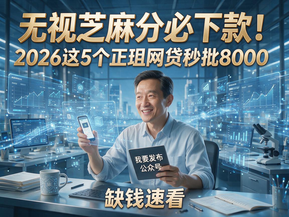 无视芝麻分必下款！2026这5个正规网贷秒批8000，缺钱速看
