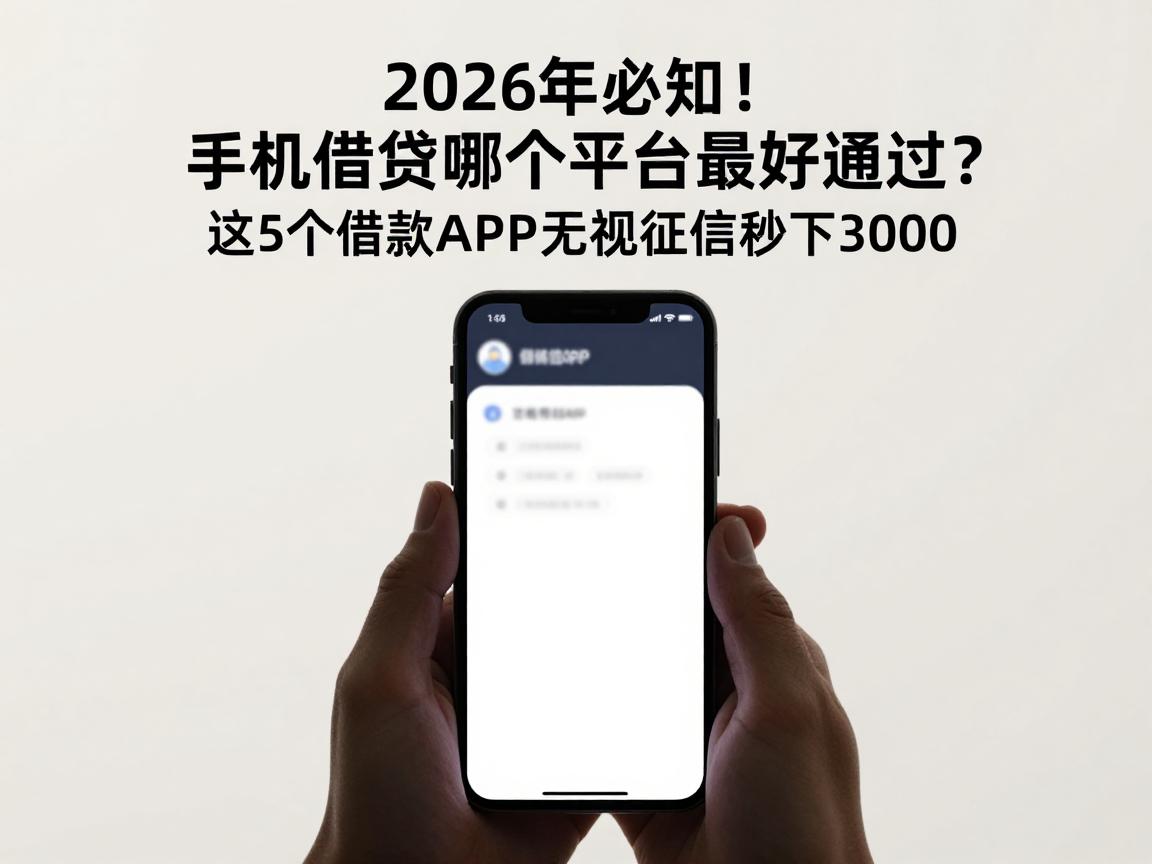 2026年必知!手机借贷哪个平台最好通过?这5个借款APP无视征信秒下3000