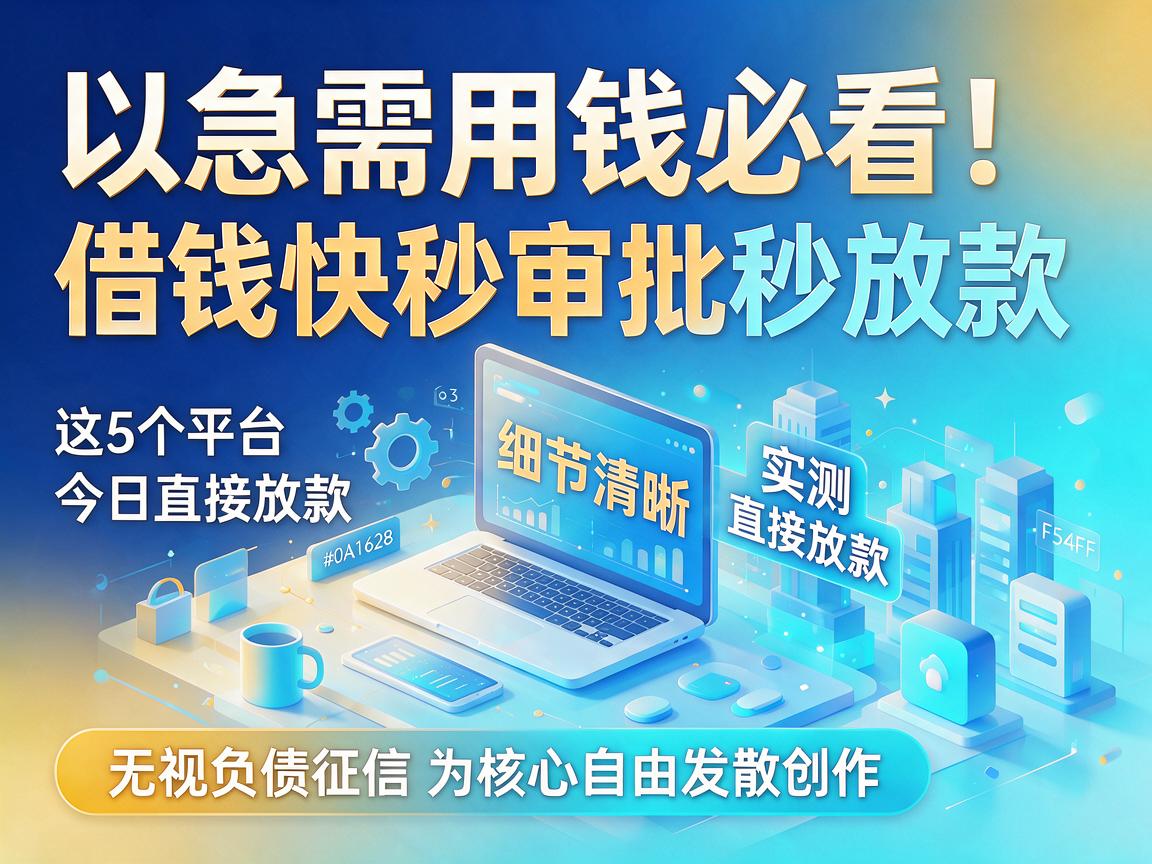 急需用钱必看!借钱快秒审批秒放款,这5个平台今日实测直接放款,无视负债征信