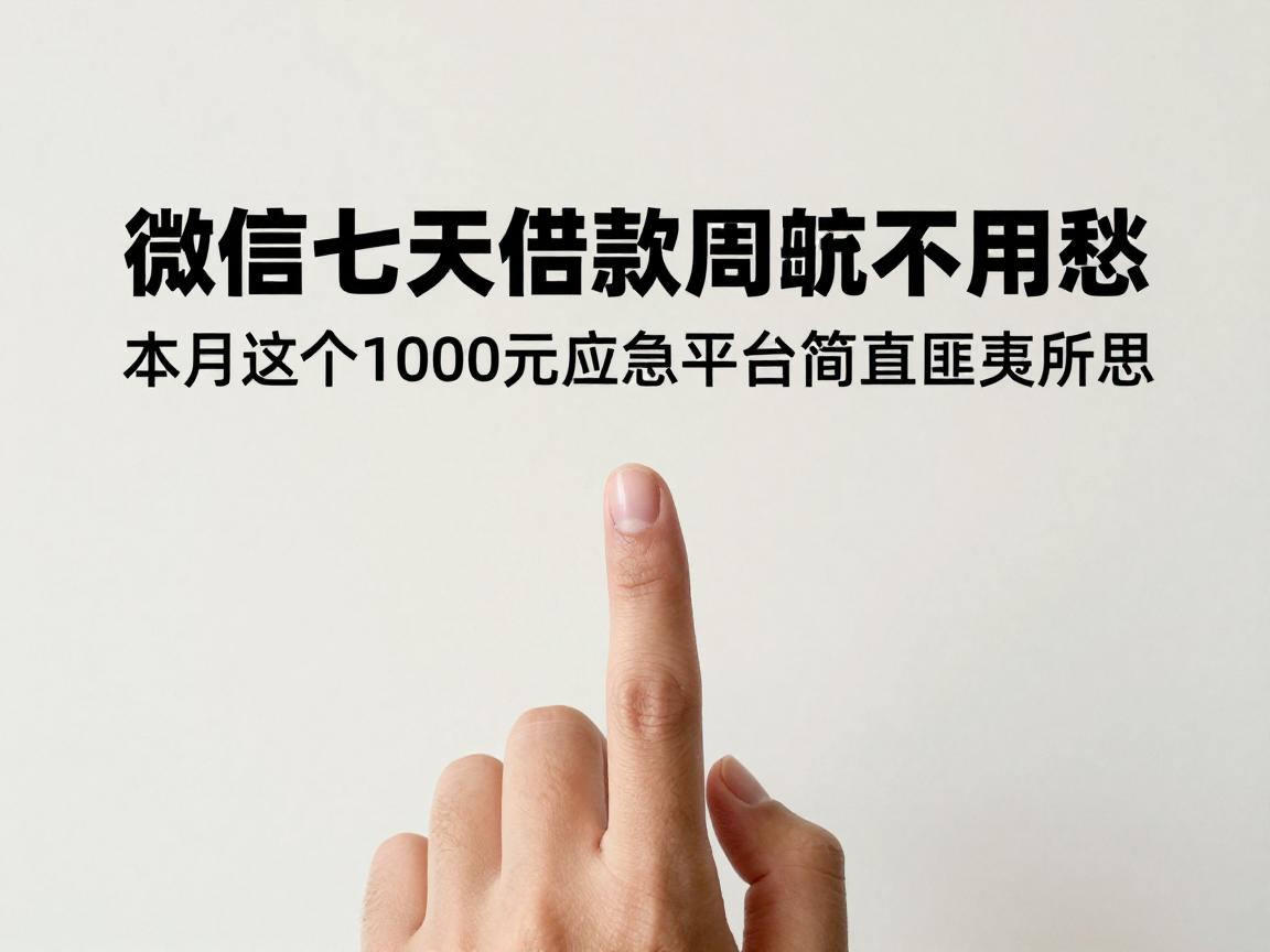 微信七天借款周转不用愁，本月这几个1000元应急平台简直匪夷所思