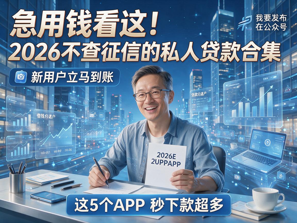 急用钱看这！2026不查征信的私人贷款合集，新用户立马到账，这5个APP秒下款超多！