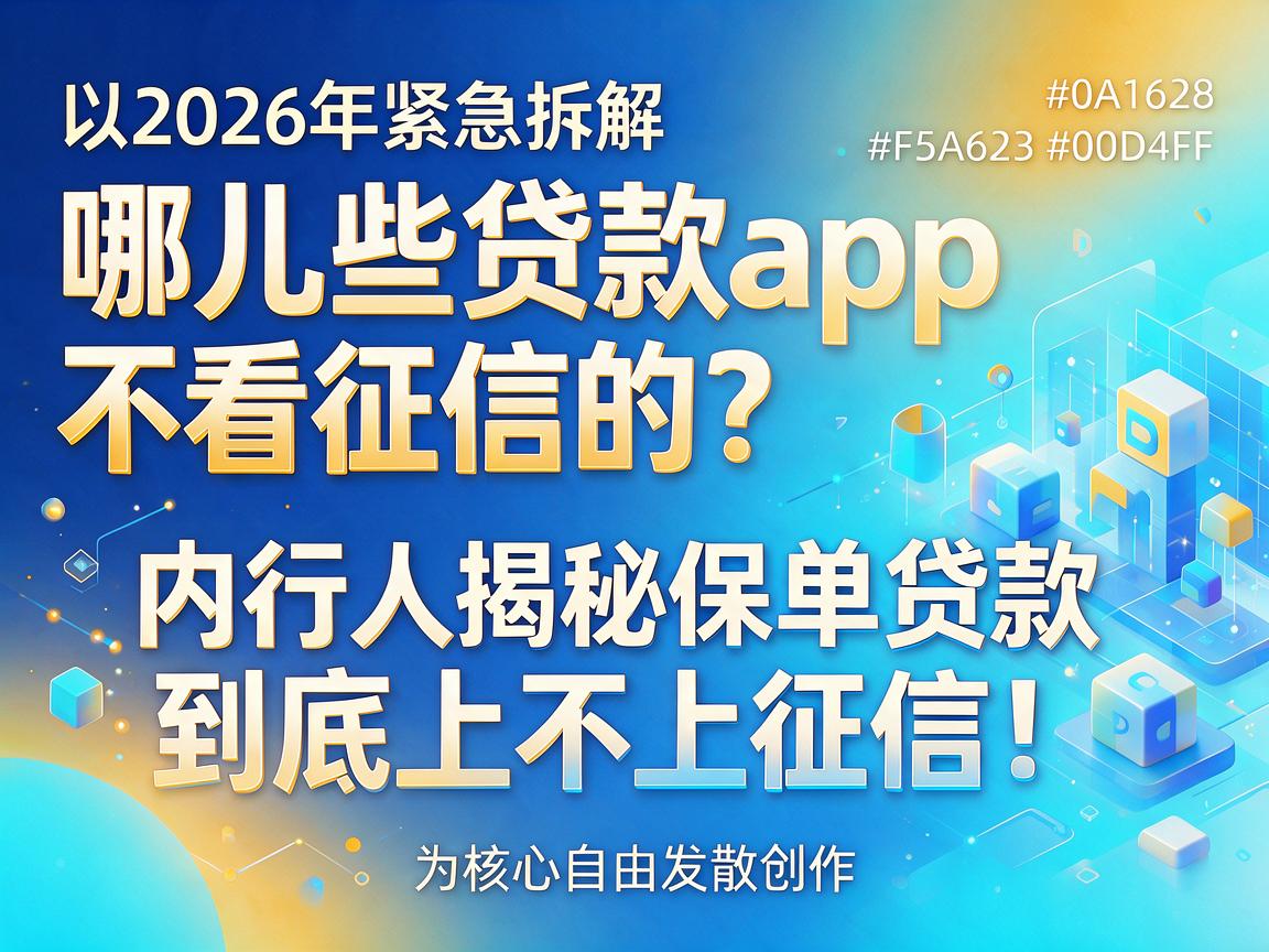 2026年紧急拆解：哪儿些贷款app不看征信的？内行人揭秘保单贷款到底上不上征信！