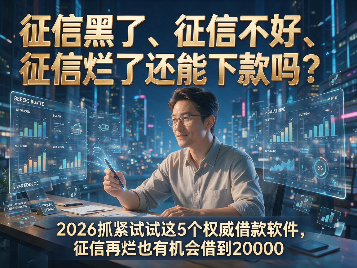征信黑了、征信不好、征信烂了还能下款吗?2026抓紧试试这5个权威借款软件,征信再烂也有机会借到20000!