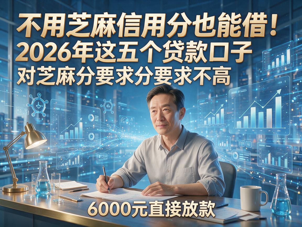 不用芝麻信用分也能借！2026年这五个贷款口子对芝麻分要求不高，6000元直接放款