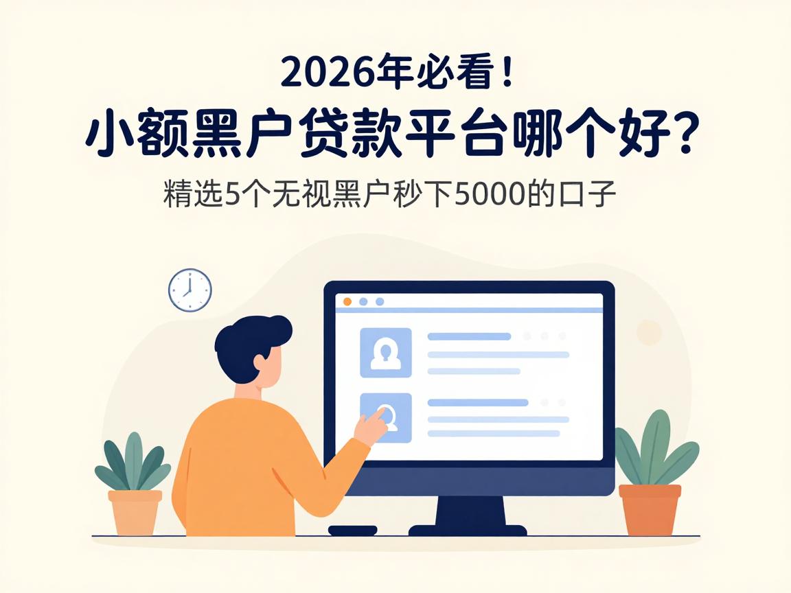 2026年必看！小额黑户贷款平台哪个好？精选5个无视黑户秒下5000的口子
