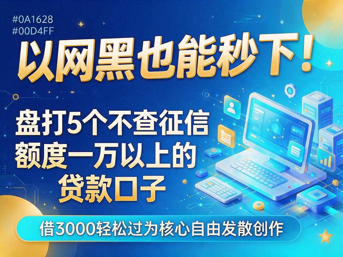网黑也能秒下！盘点5个不查征信、额度一万以上的贷款口子，借3000轻松过