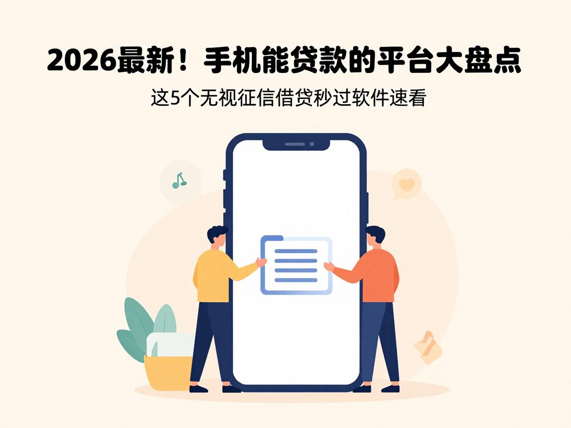 2026最新!手机能贷款的平台大盘点,这5个无视征信借钱秒过软件速看
