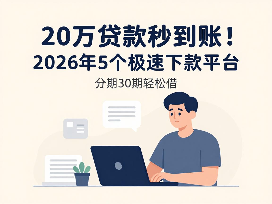 20万贷款秒到账！2026年5个极速下款平台，分期30期轻松借