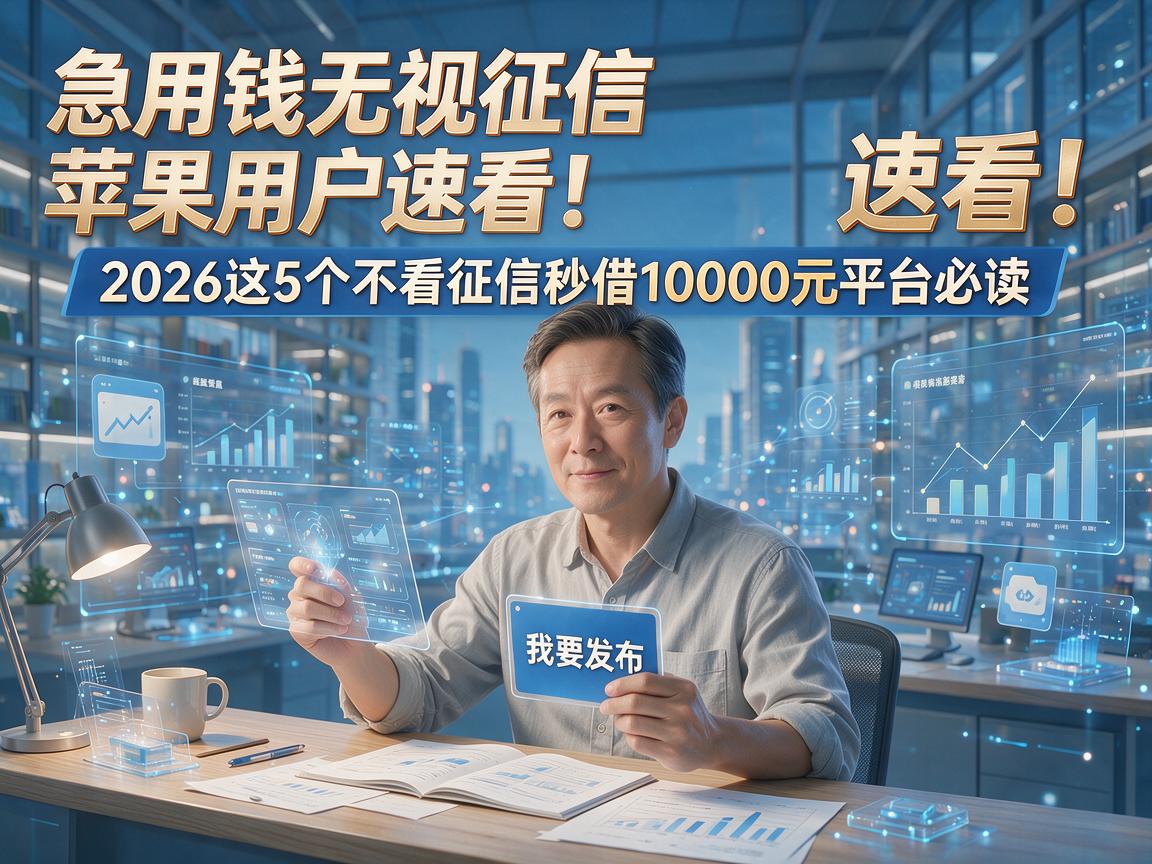 急用钱无视征信苹果用户速看!2026这5个不看征信秒借10000元平台必读