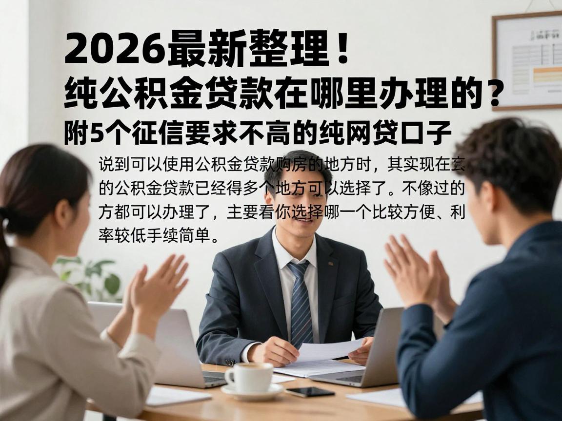 2026最新整理！纯公积金贷款在哪里办理的？附5个征信要求不高的纯网贷口子
